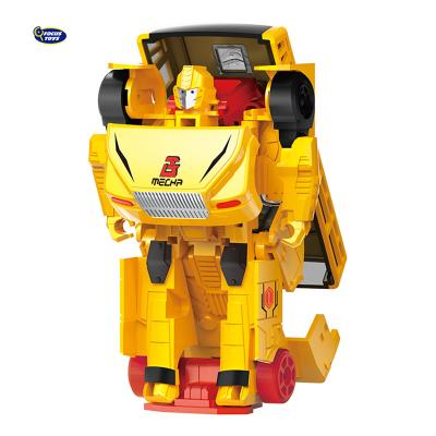 China Toy One Step Change Robot Car Toy Bus For Boys Children Deformed School Bus Eco-friendly Material for sale