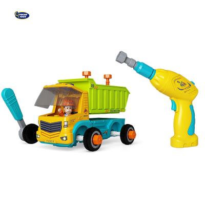 China Educational DIY Toys Smart Take Apart Electric Game Get Together Pull Out Mud Truck Toys With Music For Kids for sale