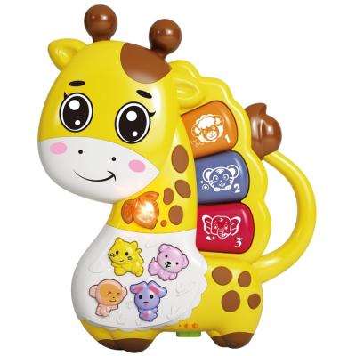 China Suitable for children below 4 years old giraffe educational baby cartoon toys musical toys 17.50*4.50*18.20cm for sale