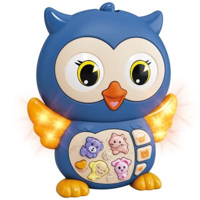 China Chinese Manufacturers Produce Cartoon Owl Baby Toys With Light Button Music Educational Toys 17.50*4.50*18.20cm for sale