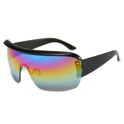 China Custom Luxury Black Acetate Shield Women's Colorful Cycling Sunglasses 100 UV Protection Sun Glasses for sale