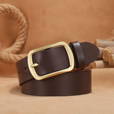 China Cow Hide Genuine Leather Jeans Belt Pin Buckle Adjustable Combat Training Fashion Belt Men Tactical Leather Belt for sale