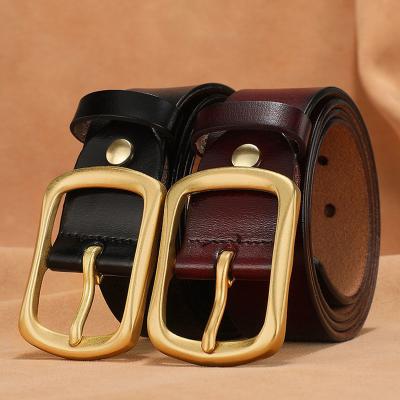 China ALLOY Casual Custom Handmade PU Leather Belts Pin Buckle Business Men Leather belt For Man for sale