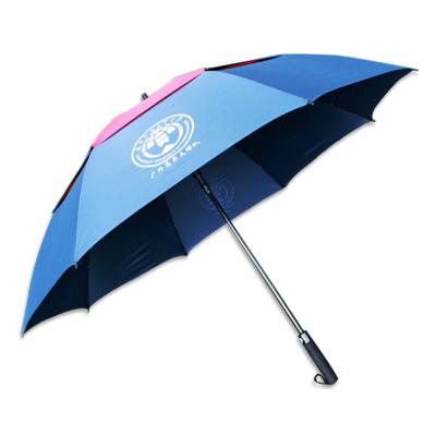 China Tuoye Wide Wholesale Uses Custom Promotional Logo Print Fiber Glass Golf Straight Automatic Umbrella for sale