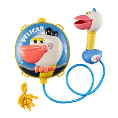 China Pump The Neck Of The Duck Amazon Children Outdoor Game New Design Water Spray Summer Toys Cartoon Pelican Children Toys Backpack Water Gun Toy naughty for sale