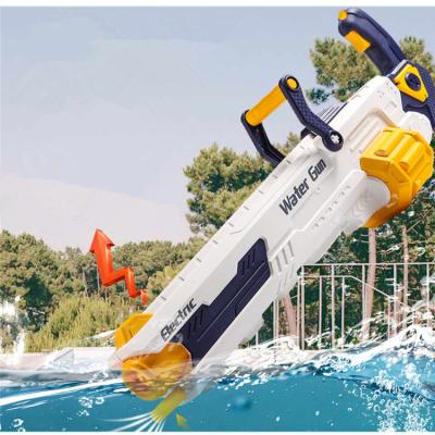 China Shoot Power Gatling Water Gun Toy Long Range Soaker Squirter Automation Electric Water Jet Large Capacity 1.2L for Adults and Kids for sale