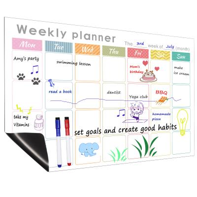 China Custom Cute 2022 Calendars Whiteboard Russian Monthly Sheet Fridge Factory Erase Magnetic Weekly Planner for sale