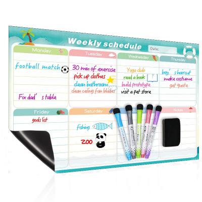 China Easy To Wipe Good Selling White Magnetic Monthly Fridge Weekly Planner Whiteboard Calendar Dry Erase Board for sale