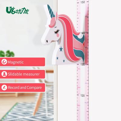 China Unicorn Children's Height Ruler Kids Room Wall Growth Chart Cartoon Writing Magnetic Height Ruler for sale