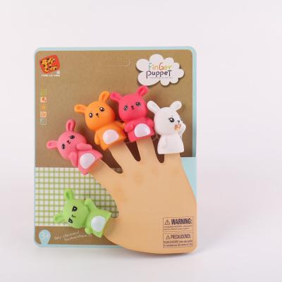 China New Type Vinyl Bargain Price Kids Toys Educational Vinyl Rabbit Finger Puppets for sale