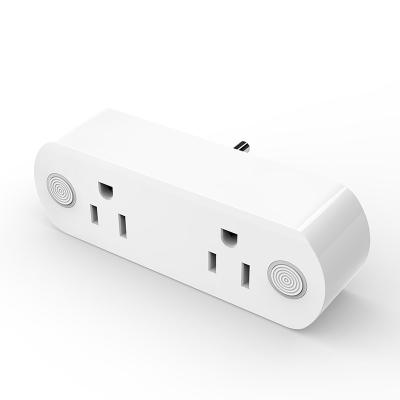 China US Residential/Multi-Purpose Hot Sales Dual Standard Smart Plug Energy Monitoring Wall Outlet Extender Support Amazon Alexa for sale