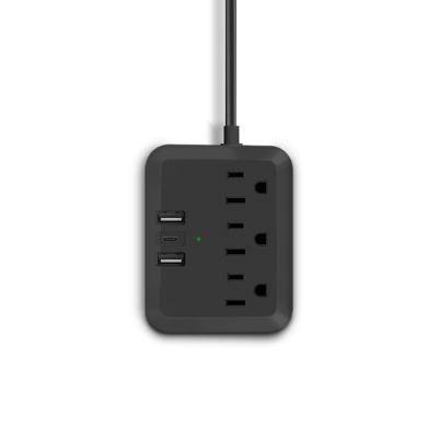 China New Product Residential / General Purpose Lots of 3 USB and 3AC Uutlets Power Strip with Type C PD 18W USA Plug Extension Cords Power Outlet for sale