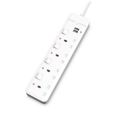 China Hot Selling Residential / Multi-Purpose Power Strip With USB With Independent Switches Power Socket Switch Power Extension for sale