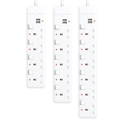 China Individual Control Power Strip NEW UK Trend Residential / General Purpose Standard 5 and 2 USB Extension Outlets with USB Extension Board for sale