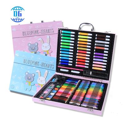 China Kids .students DG Professional Art Set for Kids 152PCS Wooden Case School Stationery Set for sale