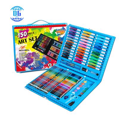 China Kids .students DG Wholesale 150PCS Children's Blue Crayon Pencil Drawing Art Set PVC Material for Painting and Student Use Gift Set for sale