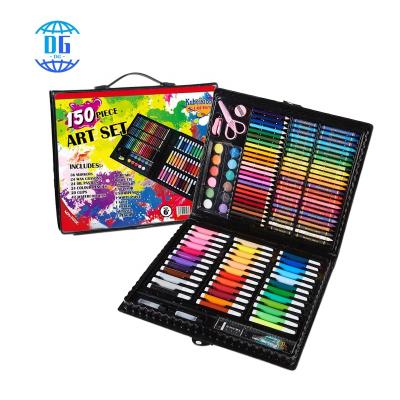 China Kids .students DG Wholesale 150pcs PVC Children's Crayon Set Black Art and Craft Drawing Stationery Set for Art Sets for sale