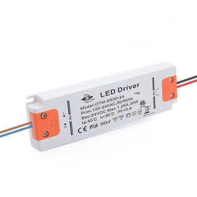 China LED Lighting Driver OTM-SS30 DC24V 1.25A Constant Voltage 30W LED Ultra Thin Driver for sale