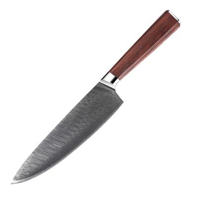 China Viable New Design Handle Japanese Style Wooden Kitchen Knives 8 Inch 67 Layers VG10 Damascus Steel Chef Knife Sharp Blade Knife for sale