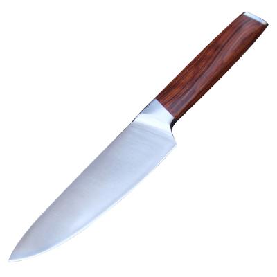 China Viable New Design 5Cr15MoV Handle Kitchen Knives Professional Stainless Steel High Carbon Wood Chef Knife 8inch Ultra Sharp Knife for sale