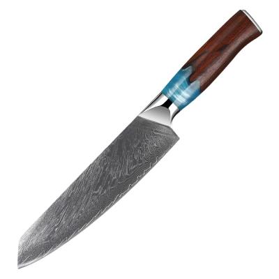 China Viable Hot Sales LFGB 8Inch 67 Layers Sharp Resin Chef Knife Japan VG10 Damascus Steel Kiritsuke Blade Hand Wood Kitchen Knives Newest for sale