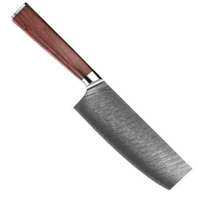 China Wooden Handle Japanese Cleaver Knife 6.5inch Nakiri VG10 Damascus 67 High Quality Kitchen Steel Layers for sale