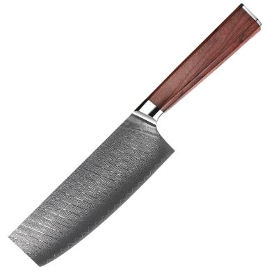 China Viable New Arrival Style 67layers VG10 Damascus Style 67layers VG10 Damascus Style Japanese Knot Handle Knife 6.5inch Resin Knot Handle Wood Cleaver Nakiri Sharp Blade for sale