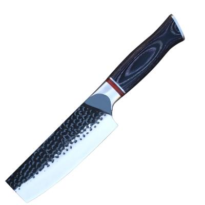 China Newest Design Viable Japanese 5Cr15MoV Carbon Steel Kitchen Nakiri Knives Oxide Knife Blade Chef Knife With Color Pakka Wood Handle for sale