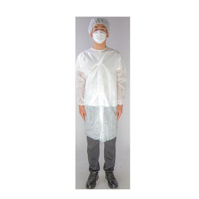 China Wholesale Cheap OEM PP Clean Room Lab Coat Free Sample White Disposable Lab Coat for sale