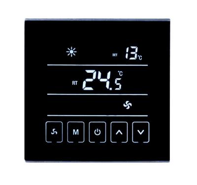 China Schwarze Größe des Touch Screen Digital-Raum-Thermostat-IP20 NTC des Sensor-86*86*14mm zu verkaufen