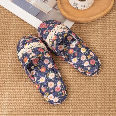 China Comfortable and lightweight OEM Four Seasons universal lovers soft flooring cotton linen slippers for home for sale