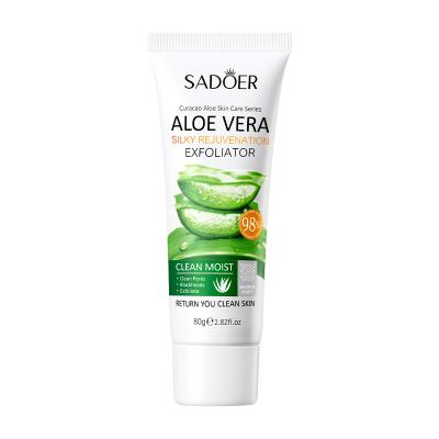 China SADOER Moisturizer Moisturizer Exfoliate 98% Pure Aloe Vera Facial Gel Scrub Face Wash Acne Peel Deep Cleansing Hydration Smooth Gel Scrub for sale