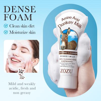 China ZOZU BIOAQUA Donkey Milk Vitamin C Gentle Deep Cleansing Wash Facial Cleanser Facial Cleanser Natural Organic Amino Acid Amino Acid Acne Treatment for sale