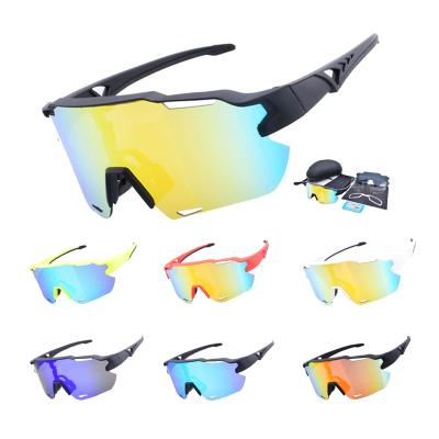 China UV400 Factory Designer Anti Cycling Sports Sunglasses Guangzhou Running Glasses Bike Polarized 3 Lenses Set for sale