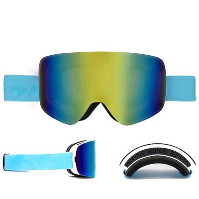 China Upgraded Frameless Fog Anti Fog Double Cylinder Glass Anti Over Goggles Ski Goggles Snowboard Snow Goggles for sale