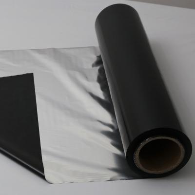 China Reflective Black Silver Heat Reflective PE / Aluminum Metallized Polyethylene Film For Agriculture Ground Cover for sale