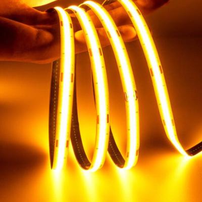 China New and Hot Theme Park High Quality Selling Flexible 336LEDs/M 5M DC24 10MM RED 10Watt/m No Spot COB LED Dotless Strip Lights for sale