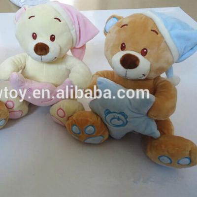 China Advertising Teddy Bear Christmas Teddy Bear Plush Sleeping Bear With Hat for sale