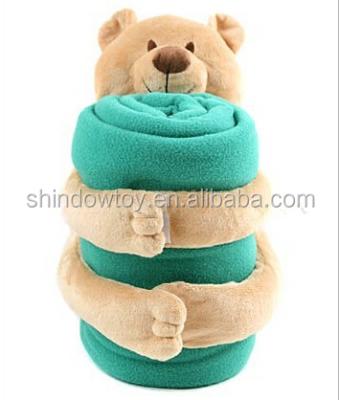 China Blue Bear Blanket Soft Plush Blanket Blue Bear Anti-pilling Blanket for sale