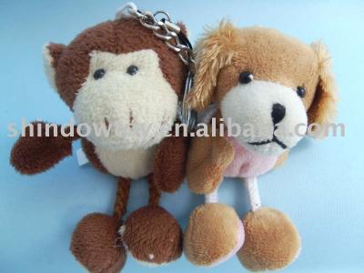 China Stuffed Plush Dog/Frog Animal/Cow/Mouse/Lion/Tiger With Long Legs Key Chain for sale