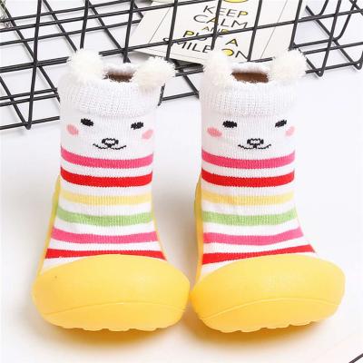 China Anti-slip antibacterial! Fashionable Smell Soft Rubber Sole Baby Shoe Booties With Laces Pattern for sale