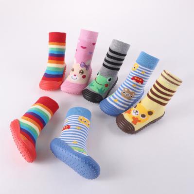 China Antibacterial Fashionable Smell Soft Pink Bowknot Baby Shoe Rubber Unique Socks Pattern for sale