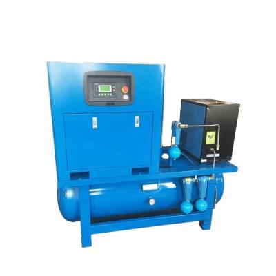 China 11KW lubricated combined air compressor with air tank and air dryer for sale