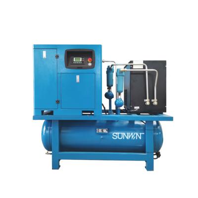 China Lubricated Industrial Compressor Air Dryer Air Compressor 11kw 15HP Screw Compressor With Air Tank for sale