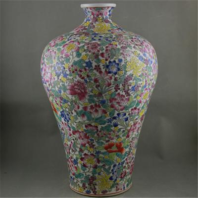 China Traditional Chinese Heavy Jingdezhen unque Family Mounted Porcelain Flower Vase Ceramic Chinese For Home Decor for sale