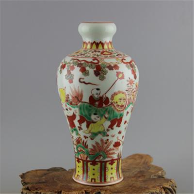 China Traditional Chinese Oriental Antique Hand Painted Ceramic Porcelain Decorative Vases For Collection for sale