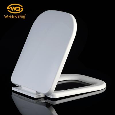 China Slow-end Pure White Toilet Seats Strong Load Bearing Capacity PP And Urea Square Toilet Seat Cover Price for sale