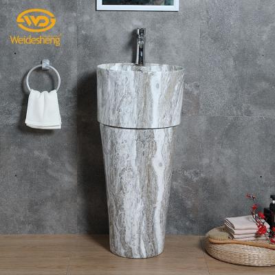 China Modern Multi Colors Design Ceramic Marble Floor Standing Wash Basin for sale