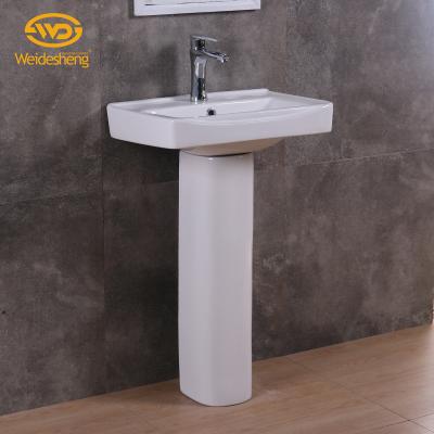 China Hand Wash Popular White Bathroom Pedestal Freestanding Porcelain Hand Wash Sink for sale