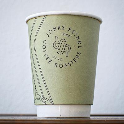 China 12OZ Water Based Double Wall Coffee Liner Paper Cup Biodegradable Biodegradable for sale